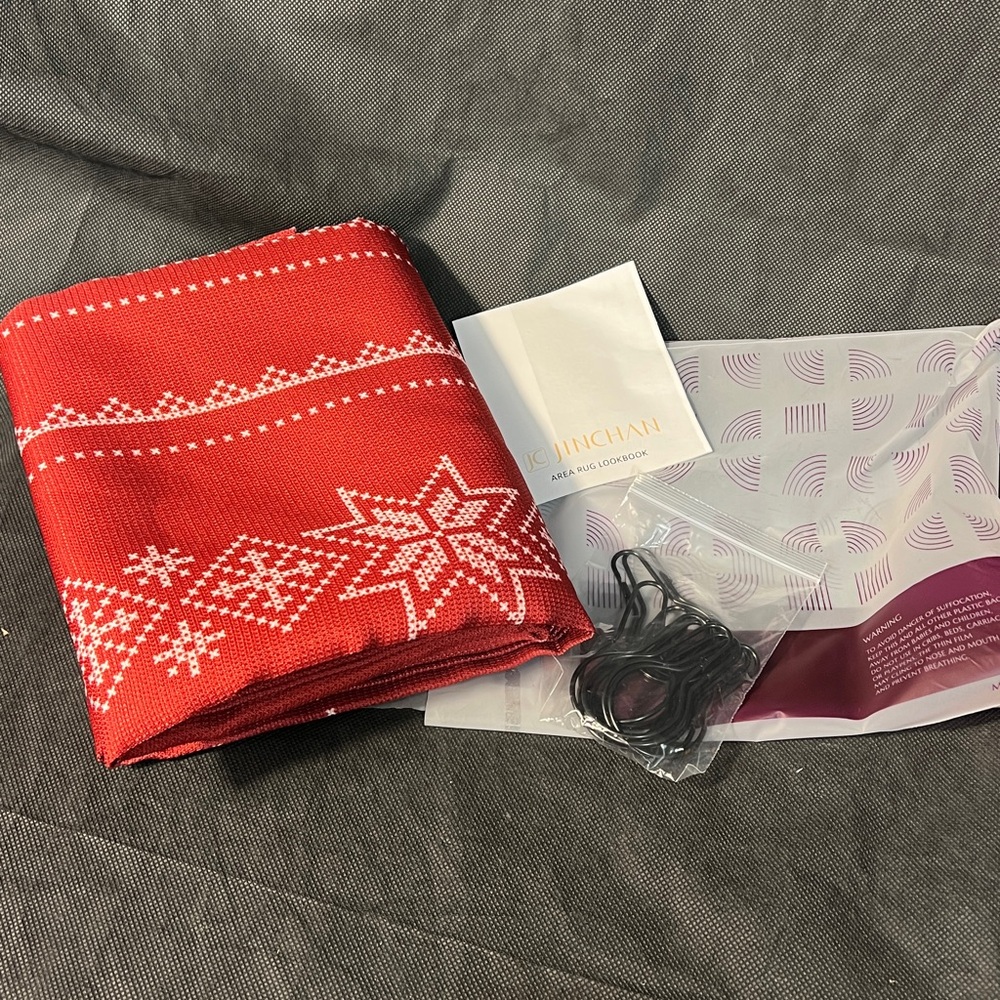 Christmas shower curtain with hooks